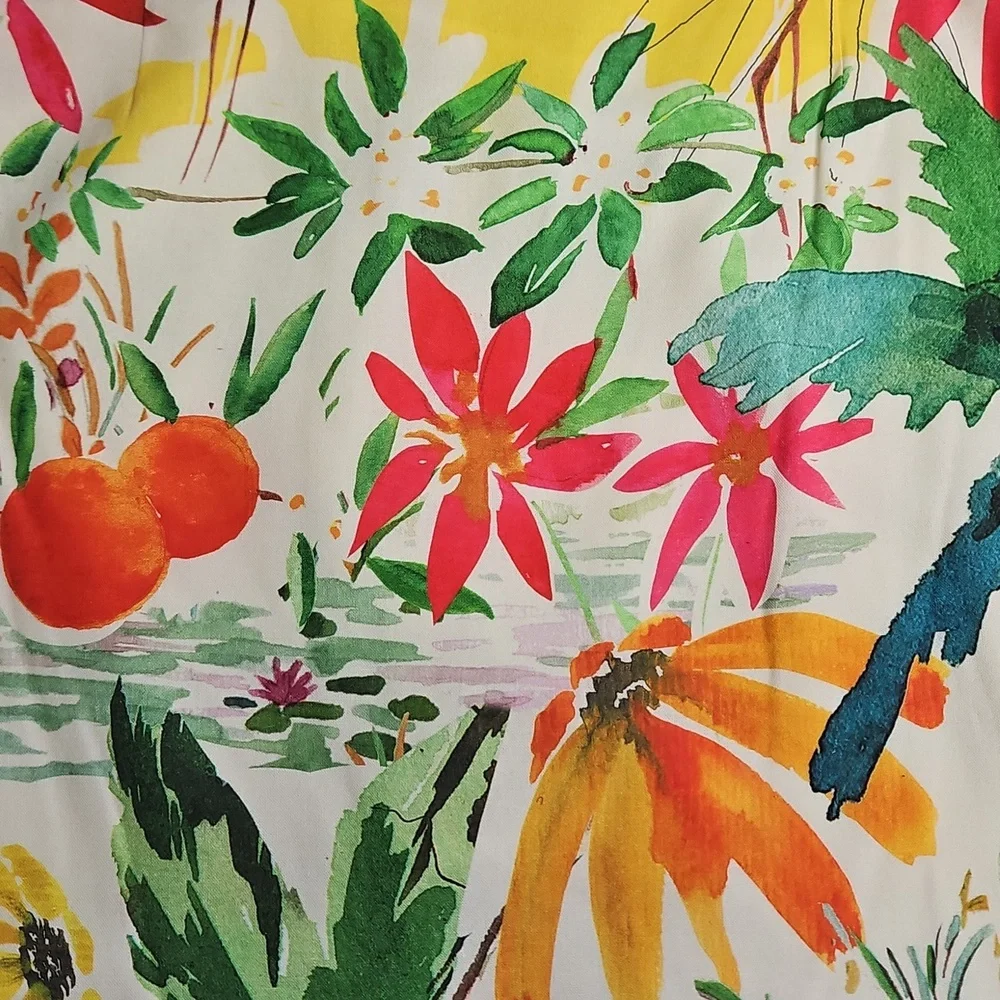 Antonio Melani Linen Blend Tropical Print Skirt With Wrap/Tie‎ Front: Size- 14